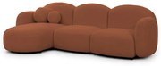 Terakotová rohová pohovka z textílie buklé (ľavý roh/s leňoškou) Orbit – Ropez