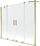Mexen Velar Duo vaňová zástena dvojkrídlová Posuvný 170 x 150 cm, Priehľadné, zlatý - 896-170-000-02-50