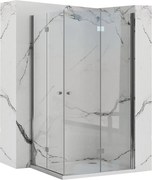 Rea Fold N2 sprchový kút so skladacími dverami 80(dvere) x 80(dvere), 6mm číre sklo, chrómový profil, KPL-K7443