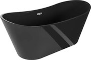 Mexen Montana voľne stojaca vaňa 170 x 80 cm, čierna, prepad chróm - 52011708070-01