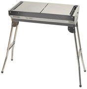 Prenosný gril na drevené uhlie lesklý chróm