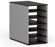 Prístavná policová skrinka k pracovnému stolu PRIMO GRAY, pravá, sivá/wenge