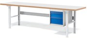 Dielenský stôl SOLID s 3 zásuvkami, nosnosť 750 kg, 2500x800 mm, laminát