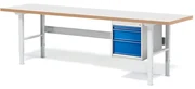 Dielenský stôl SOLID s 3 zásuvkami, nosnosť 750 kg, 2500x800 mm, laminát