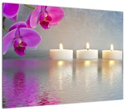 Obraz sviečok na vode (70x50 cm)