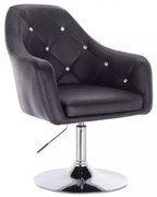 LuxuryForm DESIGN Kreslo ROMA na striebornom tanieri - čierne