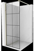 Mexen Kioto sprchová stena 70 x 200 cm, transparentnéné/čierny vzor 8 mm, zlatá - 800-070-101-50-77