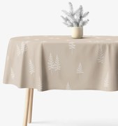 Goldea vianočný oválny obrus z pevnej bavlny - severské stromčeky 120 x 160 cm