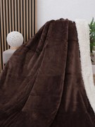 Baránková deka mikroplyš Exclusive 150 × 200 cm – Laura tmavo hnedá