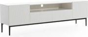 TV stolík Nicole 200 cm s otvorenou policou - biely mat / čierna