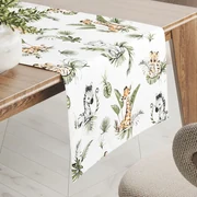 Biante Detský bavlnený behúň na stôl Sandra SA-475 Zvieratká v Safari na bielom 20x120 cm