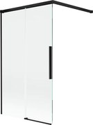 Mexen Rox, 2-krídlová posuvná vaňová zástena 100 x 150 cm, 8mm číre sklo, čierny matný profil, 8C9-100-003-70-00