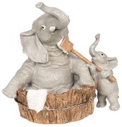 Dekoratívne soška slonov pri kúpaní - 13 * 9 * 13 cm