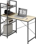 HOMCOM Priemyselný Prevratný Písací Stôl so Zásuvkami a Ocelovým Rámom 110x53x115.5 cm Dub a Čierna | Aosom