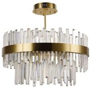 LED Stmievateľný luster na tyči LED/80W/230V 3000-6500K zlatá + diaľkové ovládanie