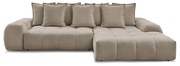 Taupe ženilková rozkladacia/s úložným priestorom rohová pohovka (pravý roh/s leňoškou) Everest – Bobochic Paris