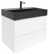 Kúpeľňová skrinka s umývadlom SAT B-Way 79x50x45 cm biela lesk BWAY280WU2B2B