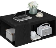 Konferenčné stolíky, príručné stolíky súprava 3 ks, prispôsobiteľné, čierne