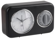 Kuchynské hodiny s časovačom Present Time Nostalgia, PT3375BK, 17cm