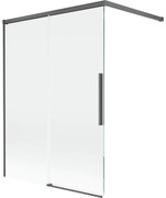 Mexen Rox, 2-krídlová posuvná vaňová zástena 120 x 150 cm, 8mm číre sklo, brúsený grafit profil, 8C9-100-003-66-00