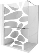 Mexen Kioto+ sprchová stena s poličkou a lištou 70 x 200 cm, biely vzor 8 mm, chrómová - 800-070-121-01-97