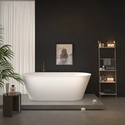 Erga Rhea, voľne stojaca vaňa 130x70 cm + odtoková zátka, biela lesklá, ERG-RHEA-130070-WH-WH