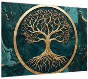 Obraz – Zlatý strom života v mramore (70x50 cm)