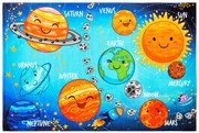 Obsession, Detský kusový koberec Torino kids 230 SOLAR SYSTEM, 80x120, viacfarebná, detská izba