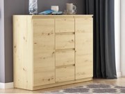 Široká komoda so 4 zásuvkami Carlos, dub artisan, 120 cm%