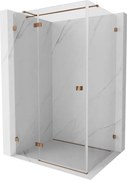Mexen Lunar T, sklápací sprchový kút ľavý 125 x 90 cm, 8mm číre sklo, profil ružové zlato, 834T-125-090-60-00-L