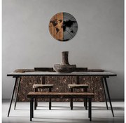 Nástenná dekorácia pr. 56 cm mapa drevo/kov