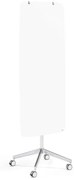Sklenená magnetická tabuľa STELLA, so zaoblenými rohmi, s kolieskami, biela