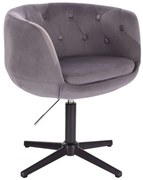 LuxuryForm DESIGN Kreslo MONTANA VELUR na čiernom kríži - šedé
