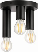 BERGE Stropné svietidlo VIKI 3x E27 okrúhle čierne