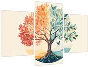 Obraz – Duálny strom s motýľom (90x60 cm)