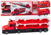 LEAN TOYS Pretekárska dráha Lora Odťahové vozidlo 2v1 - červená