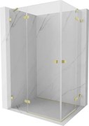 Mexen Lunar Duo, výklopný sprchový kút 80 x 70 cm, 8mm číre sklo, zlatý matný profil, 834-080L-070P-55-00