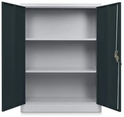 Stredná univerzálna kovová skriňa 90 x 40 x 120 cm, cylindrický zámok, antracitová - ral 7016