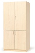 Drevená úložná skriňa THEO, 4 dvere, 1000x470x2100 mm, breza