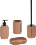 Sada kúpeľňových doplnkov Elya, púdrová/s čiernymi prvkami