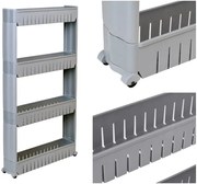 Pojazdný regál OSMERA 4 police sivý
