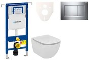 Cenovo zvýhodnený závesný WC set Geberit do ľahkých stien / predstenová montáž + WC Ideal Standard Tesi 111.355.00.5NE6