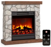 Klarstein Lienz, elektrický krb, 1800 W, vzhľad kameňa, diaľkové ovládanie, hnedý