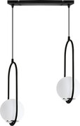 Závesné svietidlo Florence, 2x biele sklenené tienidlo, b/ch, UI