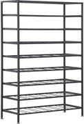 HOMCOM Stojan na víno s kapacitou 54 fliaš, 63L x 25W x 91H cm, čierny kov | Aosom