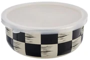 Miska smalt ŠACHOVNICA Lem+UH viečko pr. 15,5 cm