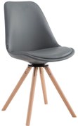 Otočná jedálenská stolička Calais, nohy round natura - Sivá