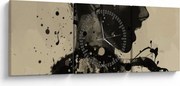 Obraz - Jazz woman (s hodinami) (90x30 cm)