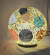 Stolná lampa ART DONAT, 37 cm, žltá farebná, ručná práca