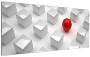 Obraz abstrakcie - kocky s guľou (120x50 cm)